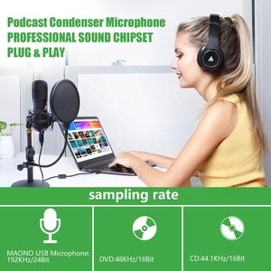 Bộ Micro Ngưng Tụ Chuyên Nghiệp Cắm Và Chạy USB MAONO Với Micrô Chơi Game Hoàn Toàn Bằng Kim Loại - Product Image 6