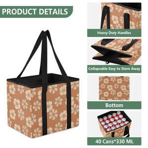 Custom Print Collapsible Shopping Basket Large Capacity Foldable Storage Tote <b>Bag</b> Heavy Duty Handles <b>Reusable</b> Grocery <b>Bag</b> - Product Image 6