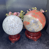 Sphère de jade jaune de grande taille pierre de guérison naturelle boule de jaspe Cherry Creek pour la décoration
