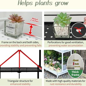 Succulent plant <b>stand</b>, multi-tiered movable plant display rack for home use on balconies, indoor multi-functional flower <b>pot</b> - Product Image 4