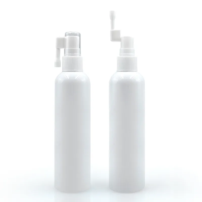 Grosir botol medis kemasan wadah plastik obat Aerosol semprot kabut Oral Matte putih kosong kustom