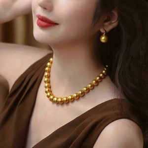 จี้มุกเซาท์ซีเกรด AAAAA ขนาด 16 มม. ประดับทอง พร้อมสร้อยคอแบบหนา สไตล์ยุโรปอเมริกัน - Product Image 5