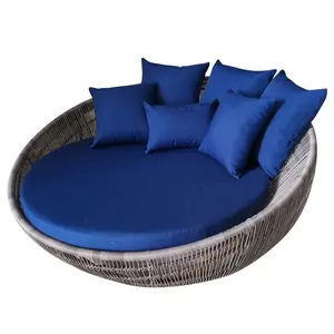 Conjunto de jardín, muebles de exterior, silla de playa, ratán, cama redonda para exteriores, piscina, tumbona de aluminio para exteriores