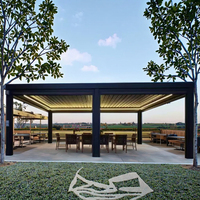 Kit de support de pergola en aluminium préfabriqué pour véranda, abri solaire rétractable avec revêtement en poudre d'aluminium, écran pare-soleil pour patio