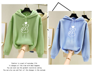 Sweat-shirt à capuche en polaire pour femme, manches longues, imprimé mignon sur la poitrine, printemps, automne, hiver - Product Image 3