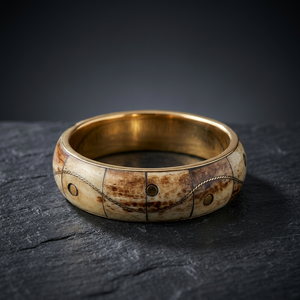 Bracelet en os marron bicolore pour enfants India Arts Palace sur base en laiton, combinaison tendance en métal et os pour les occasions d'anniversaire - Product Image 3