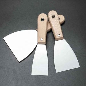 Tay Cầm Bằng Gỗ 3 Inch Carbon Thép Mềm Grip Nhiệm Vụ Nặng Nề Cong Putty Dao <span class=keywords><strong>Scraper</strong></span> - Product Image 2