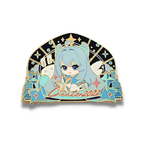 Pemasok Cina kualitas tinggi disesuaikan lapis emas Anime Enamel pin Lapel lencana