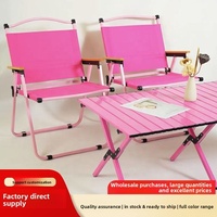 Ensemble de chaises pliantes Kermit pour le camping avec table pliante Egg Roll en acier carbone, mobilier de pique-nique portable pour l'extérieur