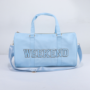 Borsa da Viaggio Grande Capacità Personalizzabile Fai-da-Te in Nylon Impermeabile per Sport Palestra Viaggio Notturno Blu Chiaro <span class=keywords><strong>Borsone</strong></span> Weekend - Product Image 5