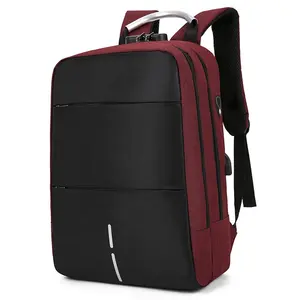 Ransel Laptop mode kustom ransel perjalanan bisnis pria Notebook Anti pencurian