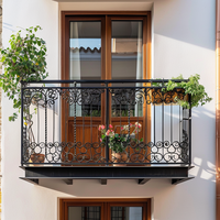 Balustrade en fer forgé de style rétro européen moderne pour balcon, escalier, villa ou clôture de centre commercial