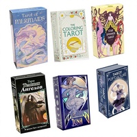 Impression personnalisée de cartes de tarot éducatives avec bordure dorée |   Jeu de cartes Oracle en papier artistique dans un coffret cadeau pour le plaisir familial