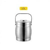 Boîte à bento isotherme en acier inoxydable 201, double paroi sous vide, compartimentée, forme tambour, design chinois simple, qualité alimentaire