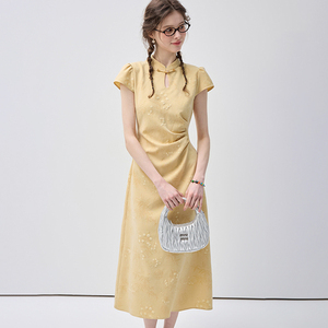 On Sale Woman Frog Dress Gold Button Accents & Floral Frog Brooch |  Alibaba.com