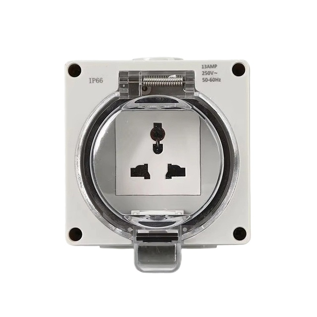 IP66 Professional Outdoor Waterproof Dust Proof Power Switch Socket 1 Outlet 220V20A European Universal French Wall Surface