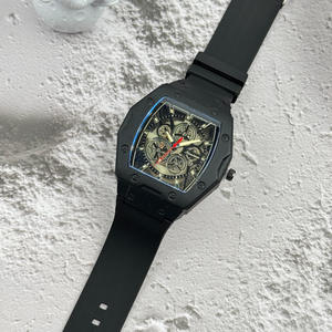 Nouvelle tendance de la mode transfrontalière montre d'affaires pour hommes guerrier noir cristal de saphir à quartz creux 43mm acier inoxydable Seiko - Product Image 4