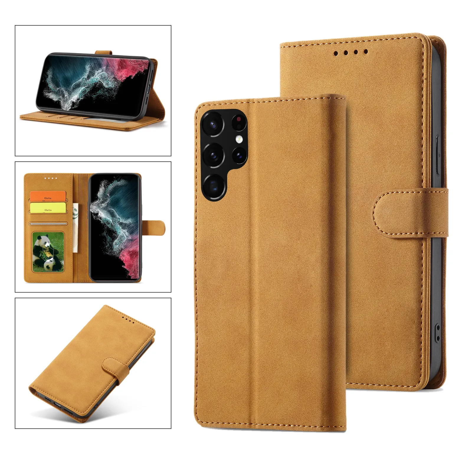 Luxury Card Pocket Case Phone Case for Samusng S23 S22 Ultra Cell Back Cover For Samsung A51 Leather Wallet Case
