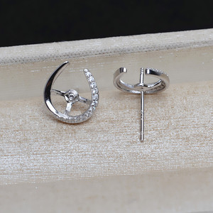 S925 Silver <b>Pendant</b> with Female Angel Chain Set 7-13 Pearl DIY Accessory Holder 3157 <b>Crystal</b> Set for Earnail Head - Product Image 4