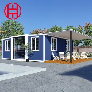 Luxury Villa small folding tiny 20ft 40ft modular prefab room mobile home expandable house home with 3 bedroom kit