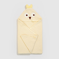 Couverture d'emmaillotage pour bébé à capuche en coton, motif animal, absorbante, pour nouveau-né, 100% coton mousseline, serviette à capuche pour bébé