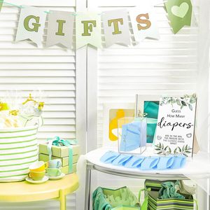 Carino in feltro pannolino per sesso per festa <span class=keywords><strong>Baby</strong></span> <span class=keywords><strong>Shower</strong></span> Set regalo gioco divertente in legno sporco segno di gioco per pannolini con Mini pannolini