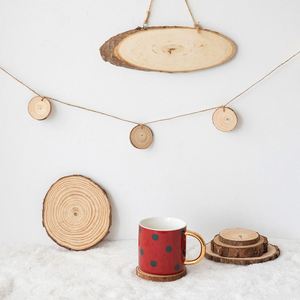 Décorations de porte de Noël peintes à la main, tranches de bois de pin gravées, accessoires de photographie, panneaux indicatifs pour l'intérieur - Product Image 2