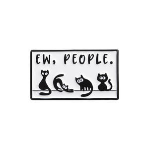 Gran oferta, nuevos alfileres de solapa con diseño de animales, venta al por mayor, artesanías de Metal, bonitos alfileres de dibujos animados en blanco y negro, insignia, logotipo personalizado, Pin esmaltado, gato - Product Image 6