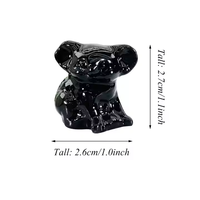 Décoratif pour la maison Pierre Naturelle Gem Animal Sculptures Lumineux Quartz Obsidienne Sculptures Lovely Koala Crystal Carvings