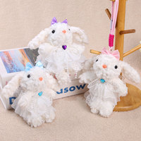 Boneka Kelinci Bangbang, Boneka Kelinci Bertelinga Lengkung, Liontin Boneka Plush, Mainan Boneka Anak, Tas Boneka, Hadiah Ulang Tahun, Grosir