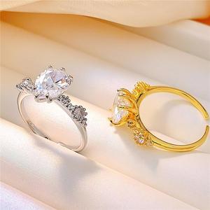 Anello regolabile a forma di goccia d'acqua, gioiello alla moda per l'uso quotidiano, stile coppia. - Product Image 3