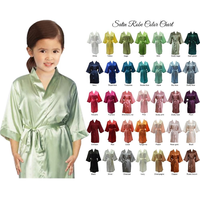 Offre Spéciale – 55 Couleurs – Robes Kimono en Soie Satinée pour Filles et Enfants – Idéales pour le Spa, Demoiselles d'honneur, Anniversaires, Soirées, Mariages et Tenues de Princesse