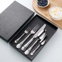 Ensemble de couverts TOPONE en acier inoxydable 304, style contemporain, motif gaufré vigne, luxe à la française, compatible lave-vaisselle, pour dîner et dessert