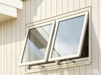 Fenêtre à auvent en alliage d'aluminium thermolaqué, double vitrage, verre de sécurité, résistante aux intempéries, à ouverture par le haut pour appartement