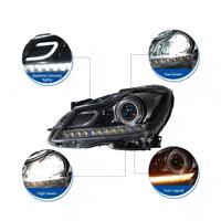 Pour Mercedes Benz Classe C W204 2011-2014, ensemble de phares à LED, lentille de projecteur laser, DRL, clignotant séquentiel, plug and play