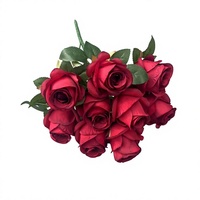 Arreglos de 9 Capullos de Rosa de Seda Artificial para Decoración de Sala de Estar, Centros de Mesa para Pasillo de Boda, Fondo Floral