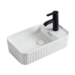 Vente d'usine Lavabo rectangulaire blanc en céramique Facile à nettoyer Lavabo de comptoir pour <span class=keywords><strong>petite</strong></span> salle de bain - Product Image 6