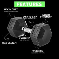 Ensemble d'haltères hexagonales en caoutchouc PM FIT 1205 pour musculation, 55lbs, 60lbs, 65lbs, 70lbs, 75lbs, 90lbs, 100lbs, durable, universel, pour la salle de sport et le fitness