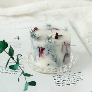 Vela Aromática de Cera de Soja Natural con Aroma a Rosa, Decoración de Flores Secas, Fragancia Duradera, Regalo para el Hogar - Product Image 1