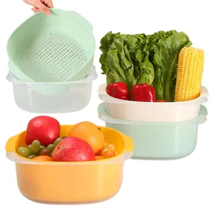 Évier de cuisine égouttoir à légumes panier à fruits pour le lavage des fruits bassin en plastique bassin de lavage des légumes panier d'égouttage bassin
