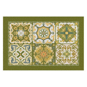 Tapis de sol en cuir rétro américain Madrid, motif géométrique, rectangle, antidérapant, tapis d'entrée extérieur - Product Image 3