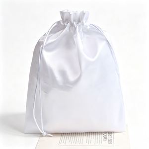 Pochette de rangement en satin de soie doux avec cordon de serrage, impression personnalisée du logo, pour sous-vêtements, bikini, sacs cadeaux réutilisables - Product Image 6