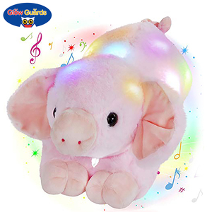 Glow Guards LED Light up Glowing Comfy <span class=keywords><strong>Pig</strong></span> Gối nhồi bông mềm sang trọng huyền diệu đầy màu sắc đáng yêu ôm trang trại động vật đồ chơi trước khi đi ngủ - Product Image 1