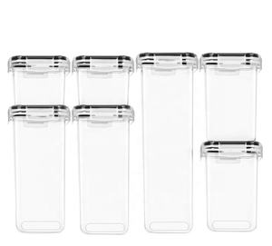 7pcs PP Flexible Hermétique Conteneurs De Stockage Des Aliments Ensemble 1-3L Capacité Cuisine Utilisation pour Farine Sucre Céréales Boîtes De Stockage À Sec - Product Image 1