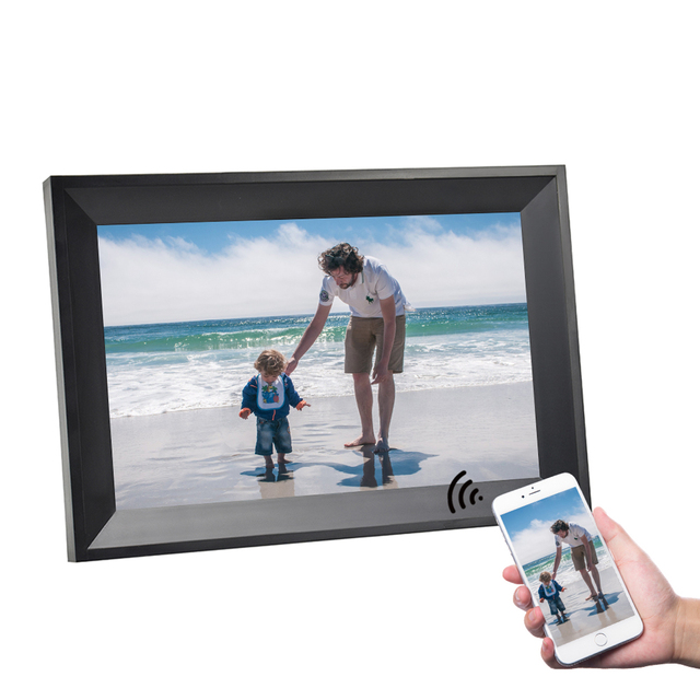 Plastic Cover 10 Inch Wi-Fi Digital Photo Frame with Touchscreen Clock Video Playback App Share 800*1280 IPS Screen Cloud Sync