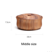 Bol à riz et à noix en bois d'acacia avec couvercle
