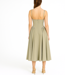 Custom Elegante Mode Dames Vrouwen Midi Lange Empire Taille Geplooide Feest Avondjurk - Product Image 2