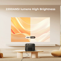 Proyector LED Pico R90 Android 11 4K 1080P 1100 Lúmenes con Altavoces de 20W, WiFi Integrado, Compatible con 3D, Portátil, para Uso Doméstico, DLP