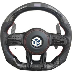 Volant en fibre de carbone pour Mercedes-Benz <span class=keywords><strong>Classe</strong></span> <span class=keywords><strong>C</strong></span>, E, S, G, V, C63, A45, E43, S63, G500, G55, W205, W223, W213, W206, W211, W207, W222, W219, <span class=keywords><strong>AMG</strong></span> GT - Product Image 3