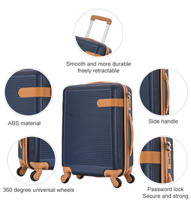 <span class=keywords><strong>Valise</strong></span> de voyage rigide en ABS, design personnalisé, avec poignée télescopique en aluminium, style vintage, étanche, luxe discret, pour vente en gros - Product Image 3